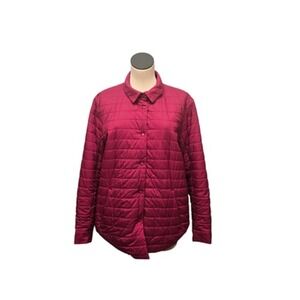 Lululemon Jacket Womens 12 Pink Quilted Snap Front‎ Insulated Nylon Shacket Warm